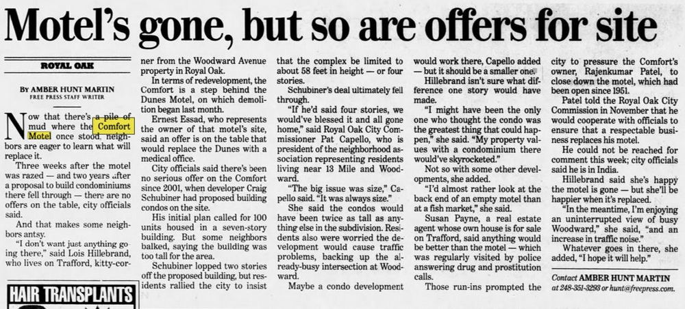 Comfort Motel - Jan 2004 Article (newer photo)